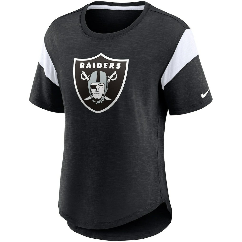 Las Vegas Raiders Women's Primary Logo Fashion Top - Heather Black Tops