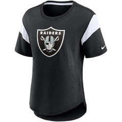 Las Vegas Raiders Women's Primary Logo Fashion Top - Heather Black Tops