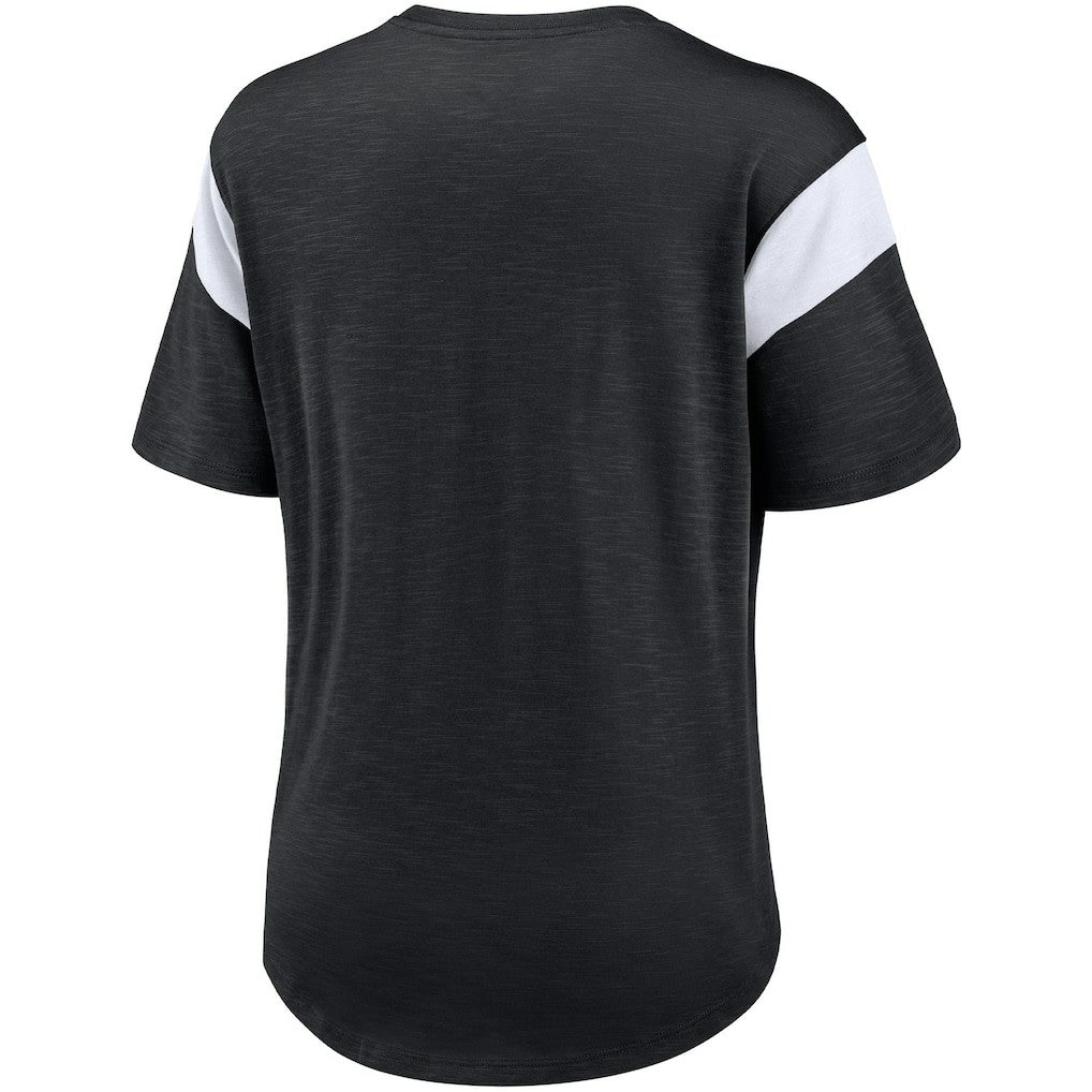 Las Vegas Raiders Women's Primary Logo Fashion Top - Heather Black Tops