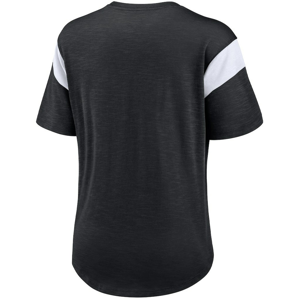 Las Vegas Raiders Women's Primary Logo Fashion Top - Heather Black Tops