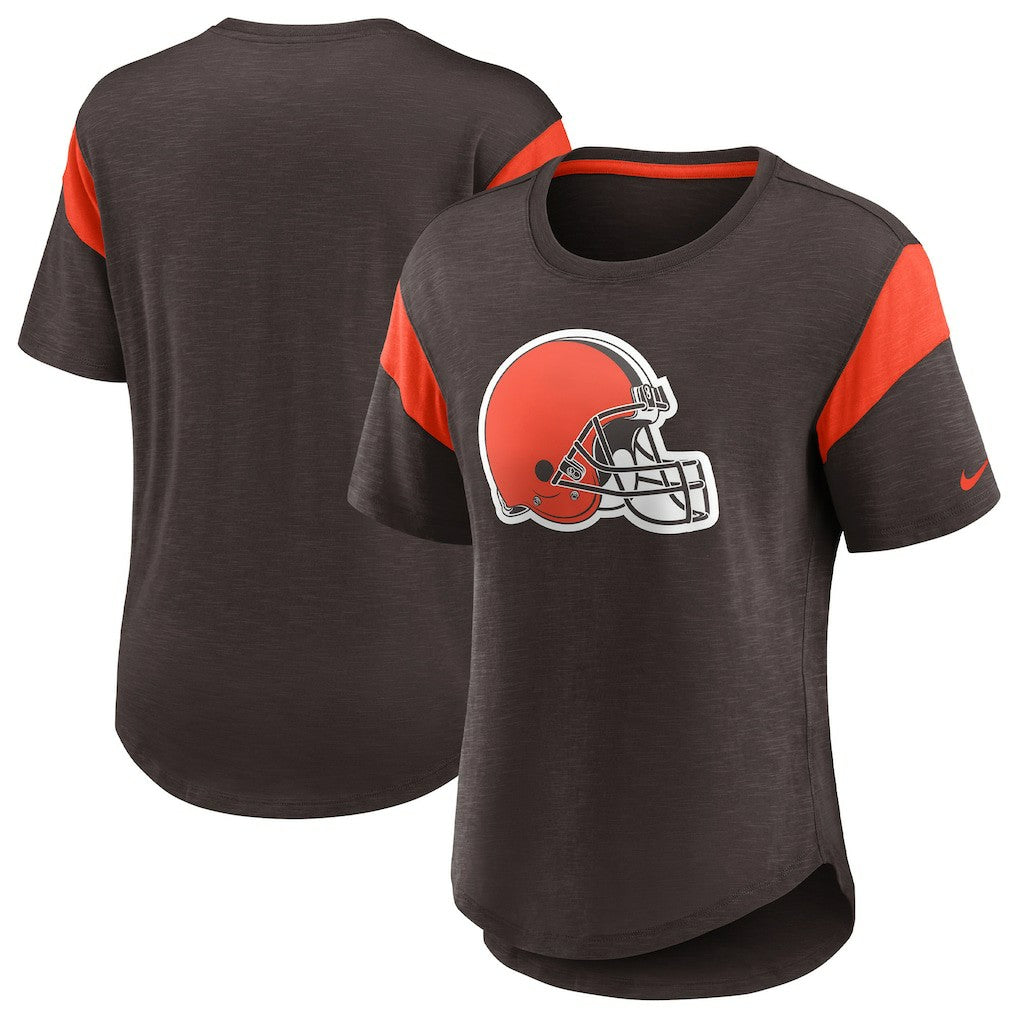 Cleveland Browns Women's Primary Logo Fashion Top - Brown Tops
