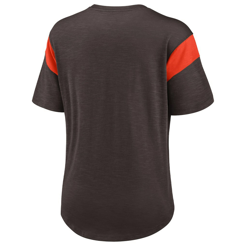 Cleveland Browns Women's Primary Logo Fashion Top - Brown Tops