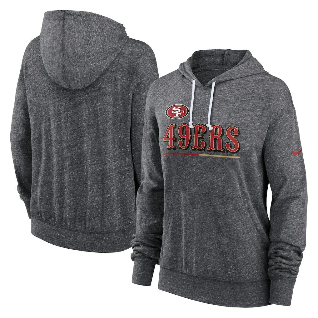 San Francisco 49ers Women's Team Spirit Gym Vintage Lightweight Hoodie Top - Heather Charcoal Hoodies