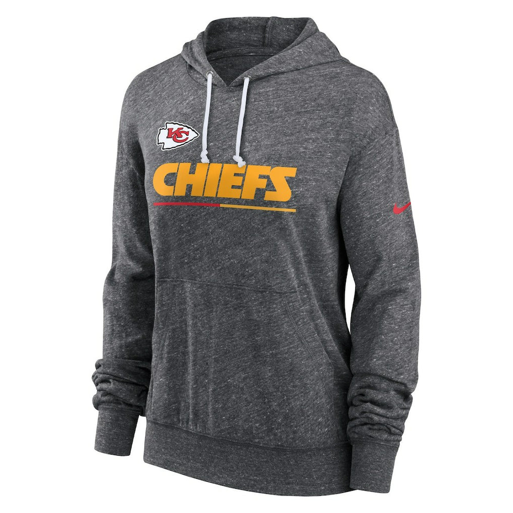 Kansas City Chiefs Women's Team Spirit Gym Vintage Lightweight Hoodie Top - Heather Charcoal Hoodies