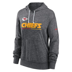Kansas City Chiefs Women's Team Spirit Gym Vintage Lightweight Hoodie Top - Heather Charcoal Hoodies