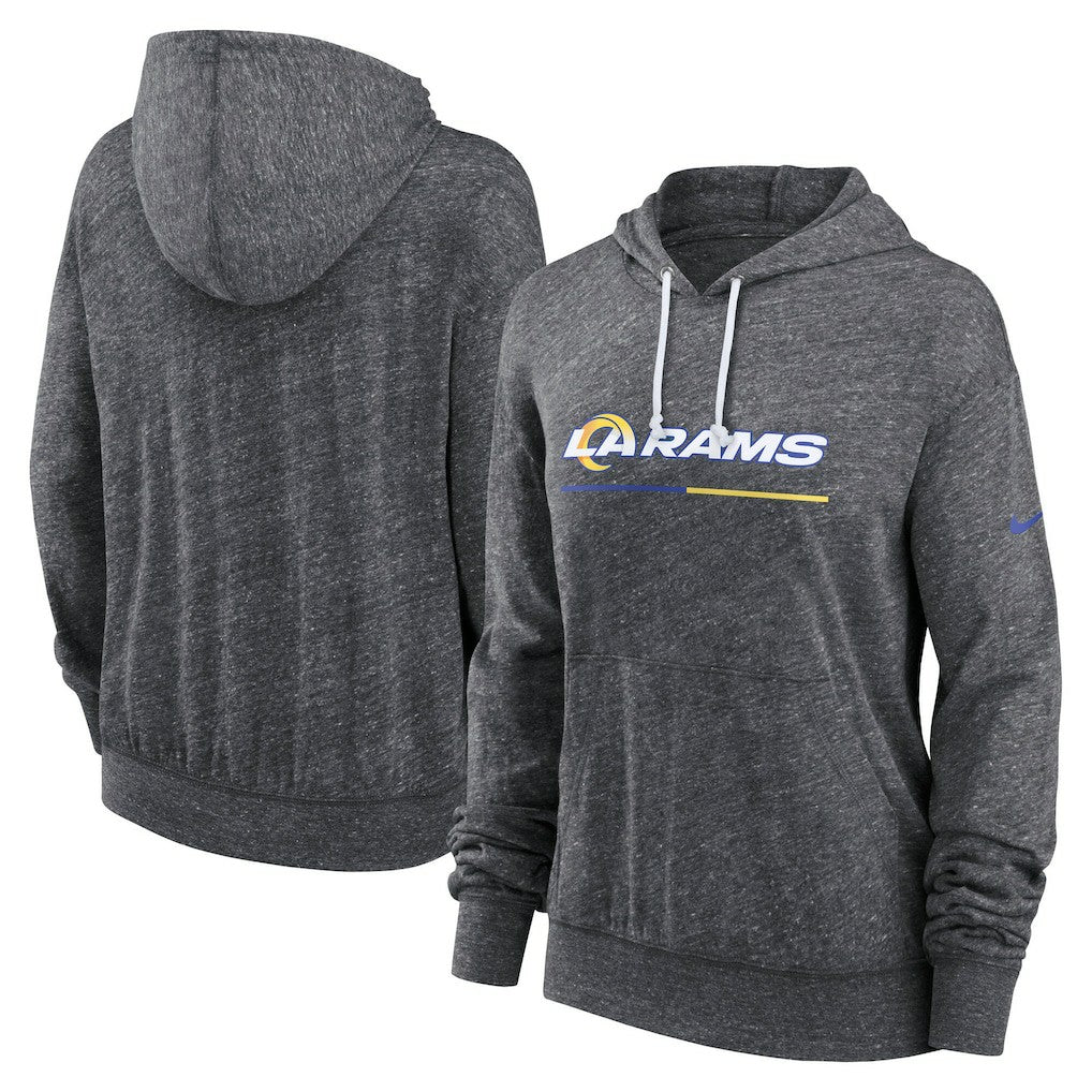 Los Angeles Rams Women's Team Spirit Gym Vintage Lightweight Hoodie Top - Heather Charcoal Hoodies