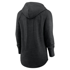 Las Vegas Raiders Women's Minimal Statement Lightweight Raglan Funnel Neck Pullover Hoodie - Black Hoodies