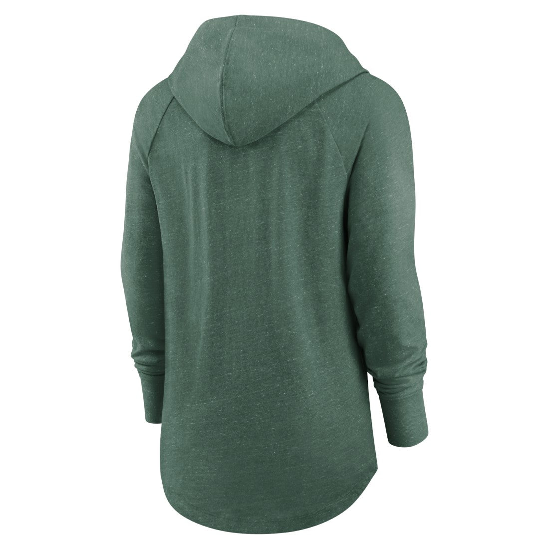 Green Bay Packers Women's Minimal Statement Lightweight Raglan Funnel Neck Pullover Hoodie - Heather Green Hoodies