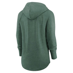 Green Bay Packers Women's Minimal Statement Lightweight Raglan Funnel Neck Pullover Hoodie - Heather Green Hoodies