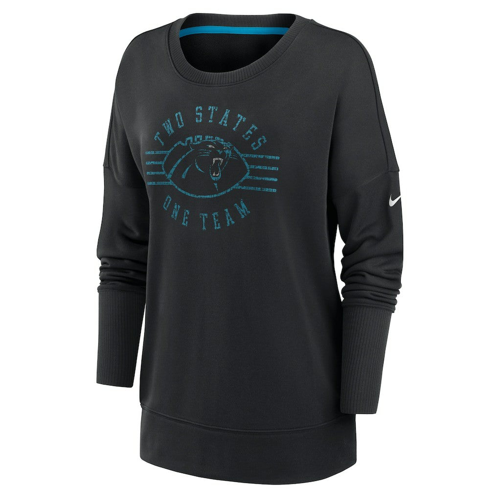 Carolina Panthers Women's Rewind Playback Icon Performance Pullover Sweatshirt - Black Pullover