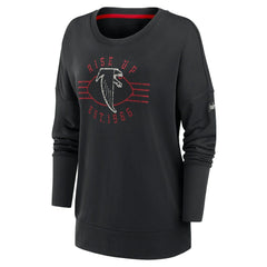 Atlanta Falcons Women's Rewind Playback Icon Performance Pullover Sweatshirt - Black Pullover