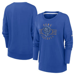 Los Angeles Rams Women's Rewind Playback Icon Performance Pullover Sweatshirt - Royal Pullover