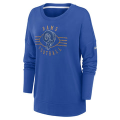 Los Angeles Rams Women's Rewind Playback Icon Performance Pullover Sweatshirt - Royal Pullover