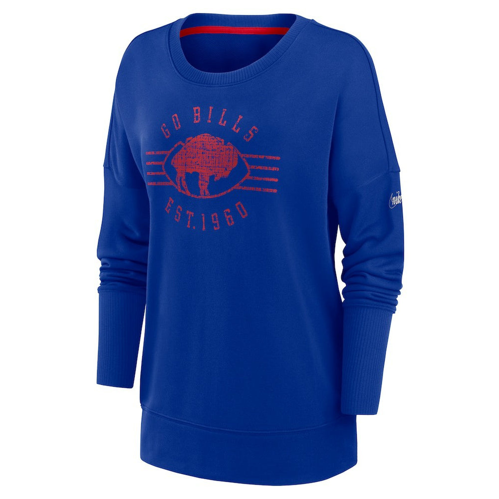 Buffalo Bills Women's Rewind Playback Icon Performance Pullover Sweatshirt - Royal Pullover
