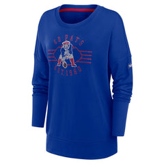 New England Patriots Women's Rewind Playback Icon Performance Pullover Sweatshirt - Royal Pullover