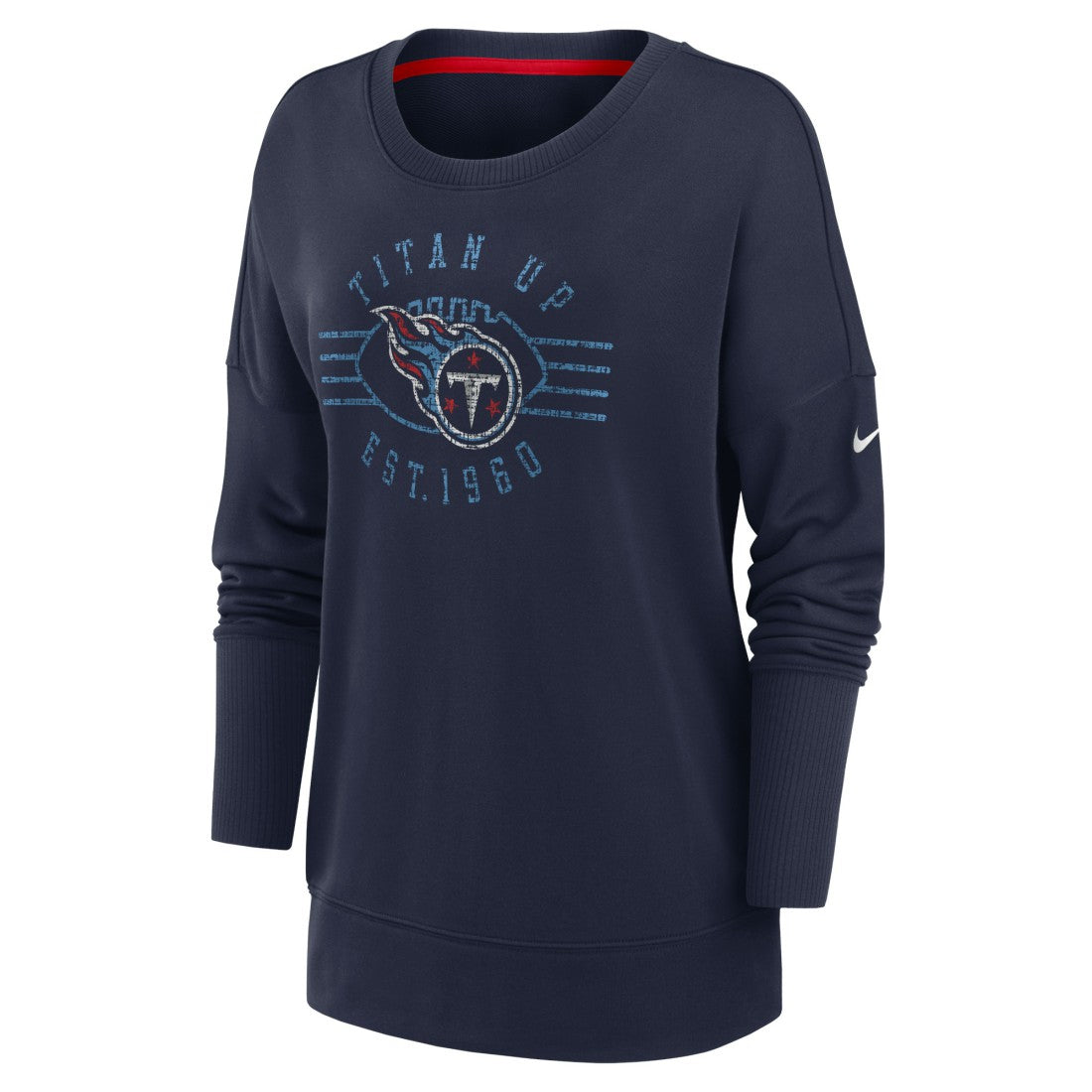 Tennessee Titans Women's Rewind Playback Icon Performance Pullover Sweatshirt - Navy Pullover