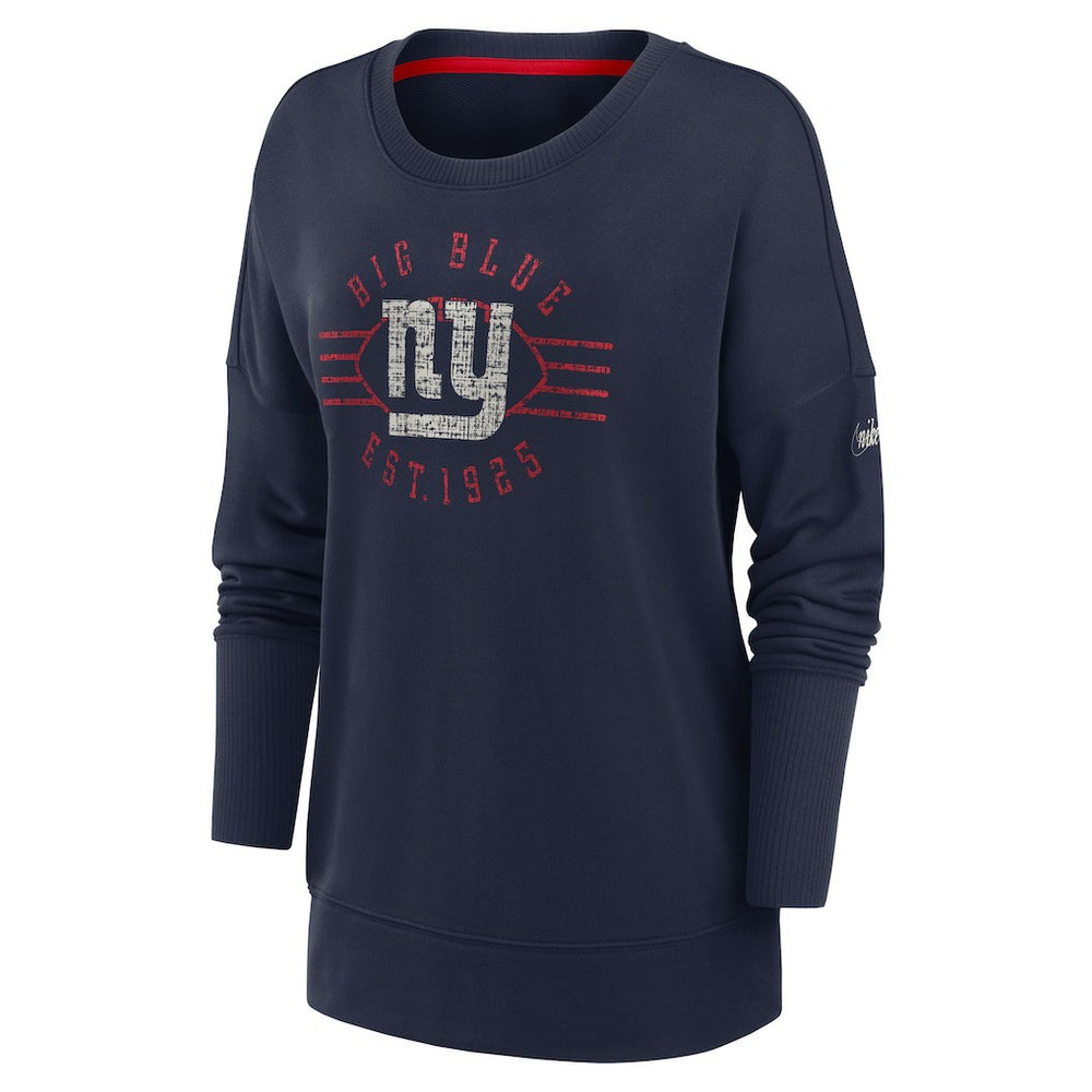 New York Giants Women's Rewind Playback Icon Performance Pullover Sweatshirt - Navy Pullover