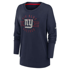 New York Giants Women's Rewind Playback Icon Performance Pullover Sweatshirt - Navy Pullover