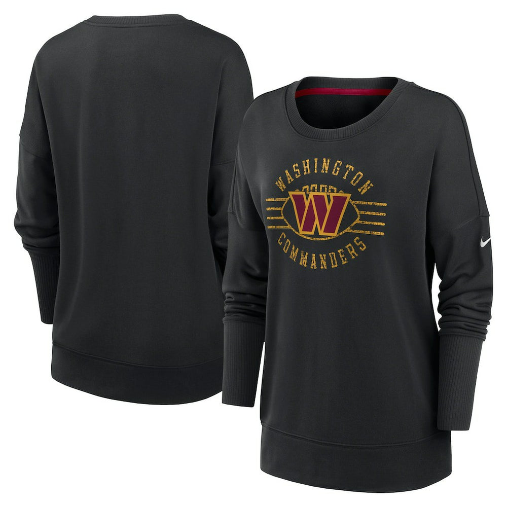 Washington Commanders Women's Rewind Playback Icon Performance Pullover Sweatshirt - Black Pullover