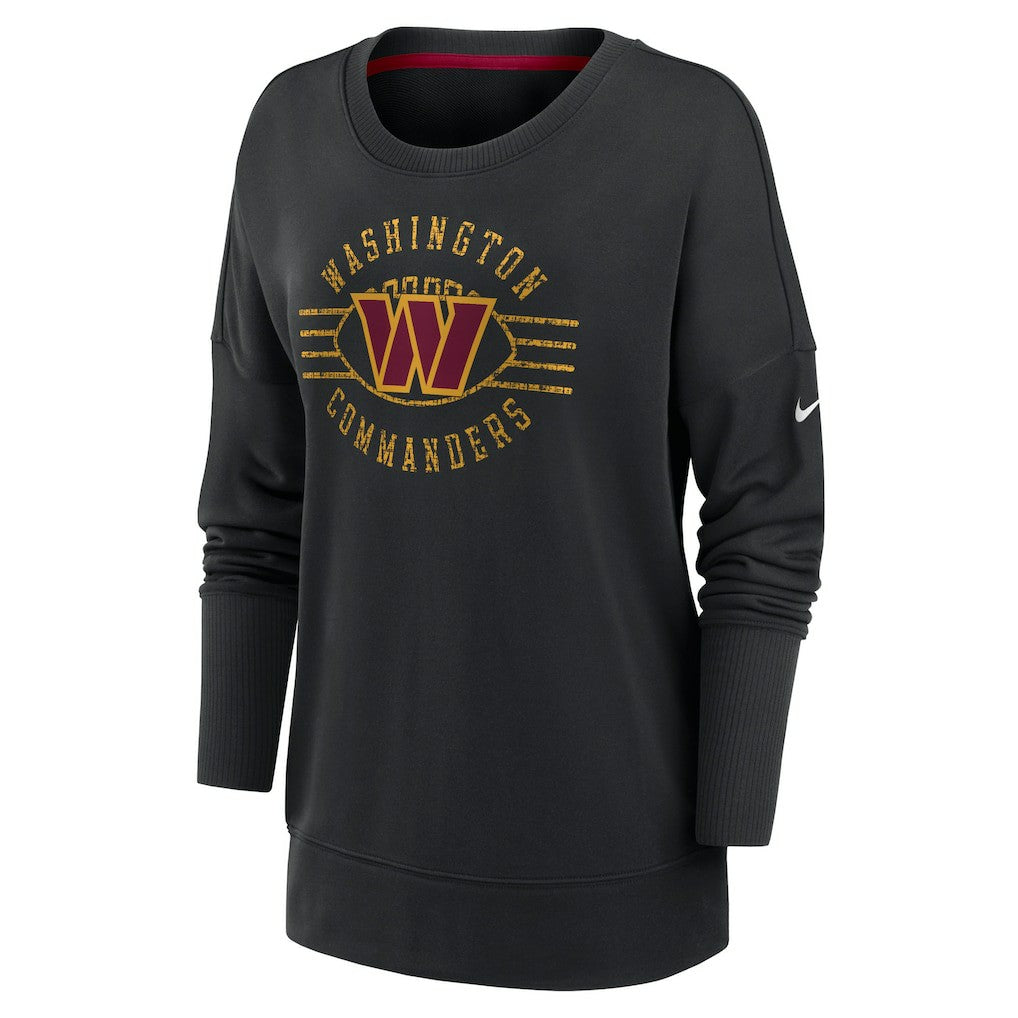 Washington Commanders Women's Rewind Playback Icon Performance Pullover Sweatshirt - Black Pullover