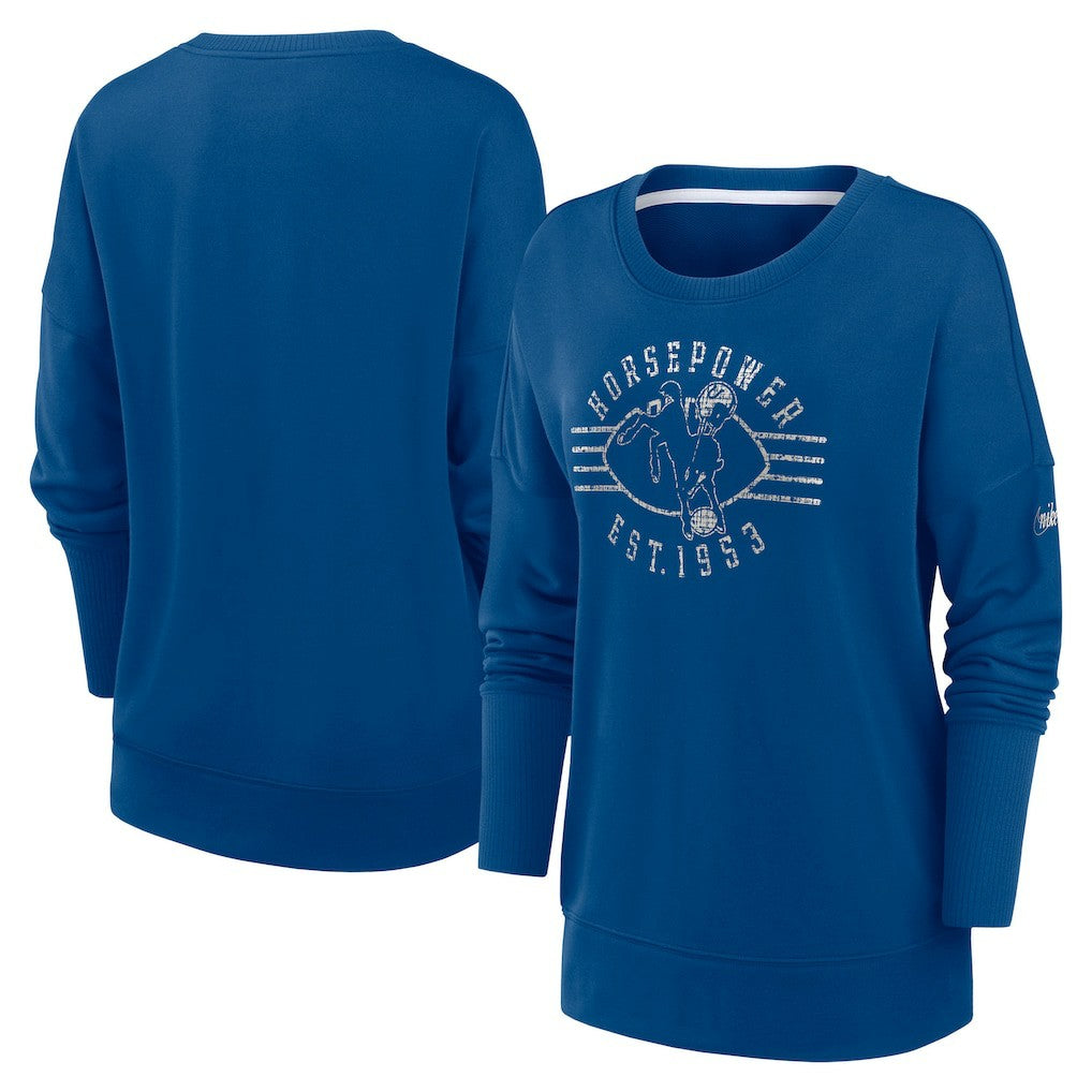 Indianapolis Colts Women's Rewind Playback Icon Performance Pullover Sweatshirt - Royal Pullover