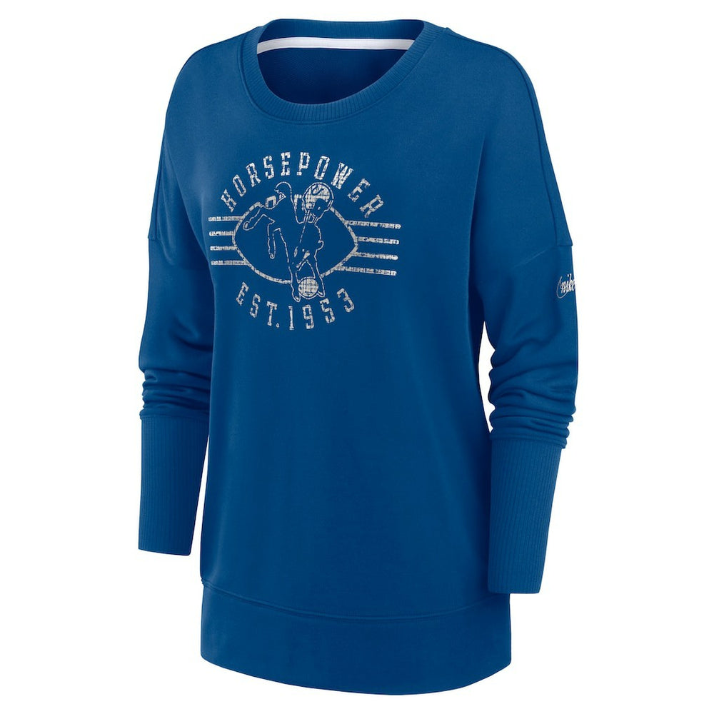 Indianapolis Colts Women's Rewind Playback Icon Performance Pullover Sweatshirt - Royal Pullover