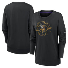 Minnesota Vikings Women's Rewind Playback Icon Performance Pullover Sweatshirt - Black Pullover