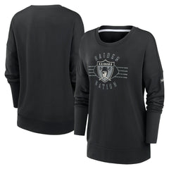 Las Vegas Raiders Women's Rewind Playback Icon Performance Pullover Sweatshirt - Black Pullover
