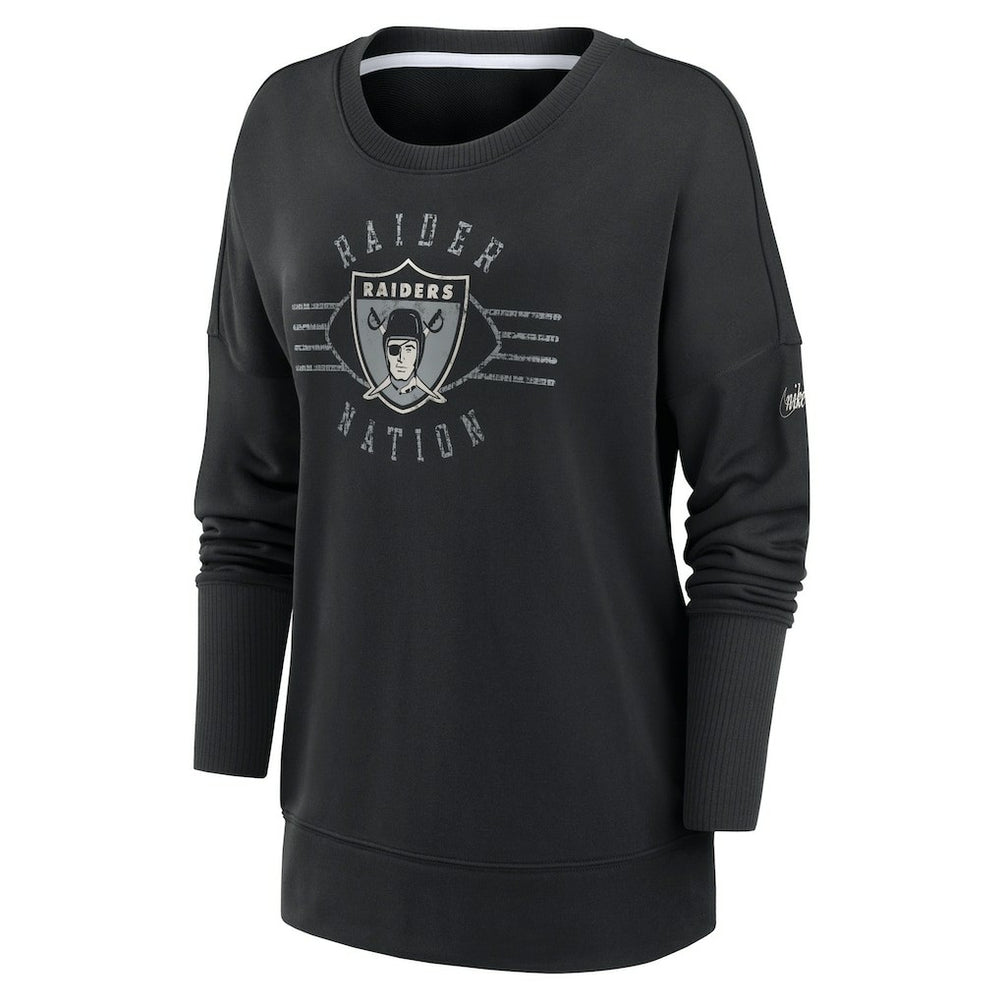 Las Vegas Raiders Women's Rewind Playback Icon Performance Pullover Sweatshirt - Black Pullover
