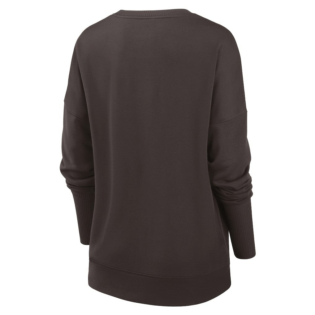 Cleveland Browns Women's Rewind Playback Icon Performance Pullover Sweatshirt - Brown Pullover