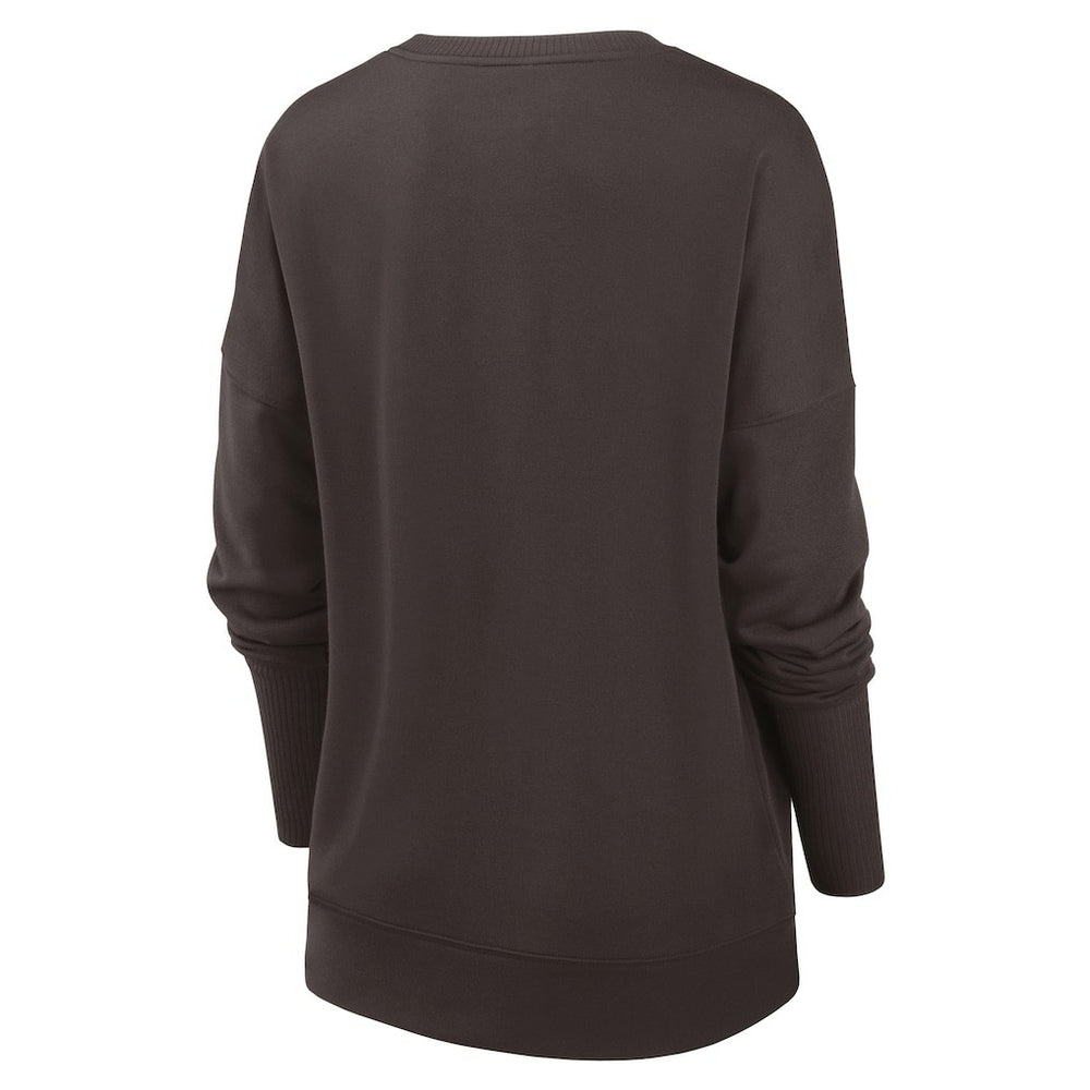 Cleveland Browns Women's Rewind Playback Icon Performance Pullover Sweatshirt - Brown Pullover