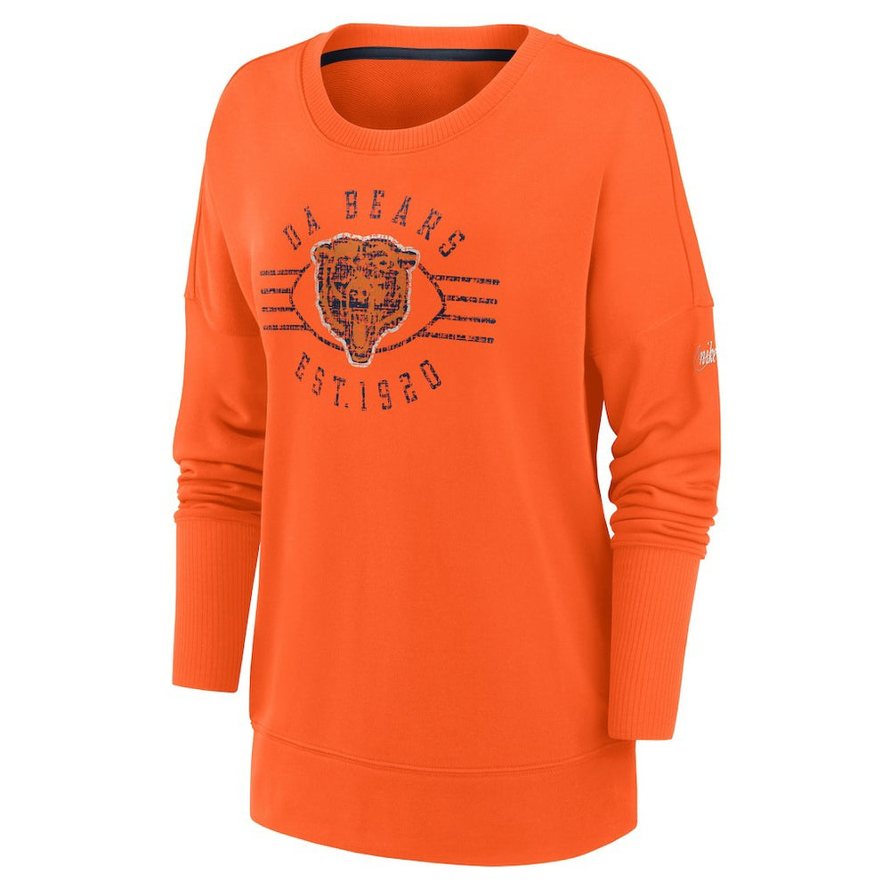 Chicago Bears Women's Rewind Playback Icon Performance Pullover Sweatshirt - Orange Pullover