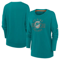 Miami Dolphins Women's Rewind Playback Icon Performance Pullover Sweatshirt - Aqua Pullover