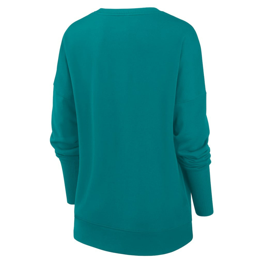 Miami Dolphins Women's Rewind Playback Icon Performance Pullover Sweatshirt - Aqua Pullover