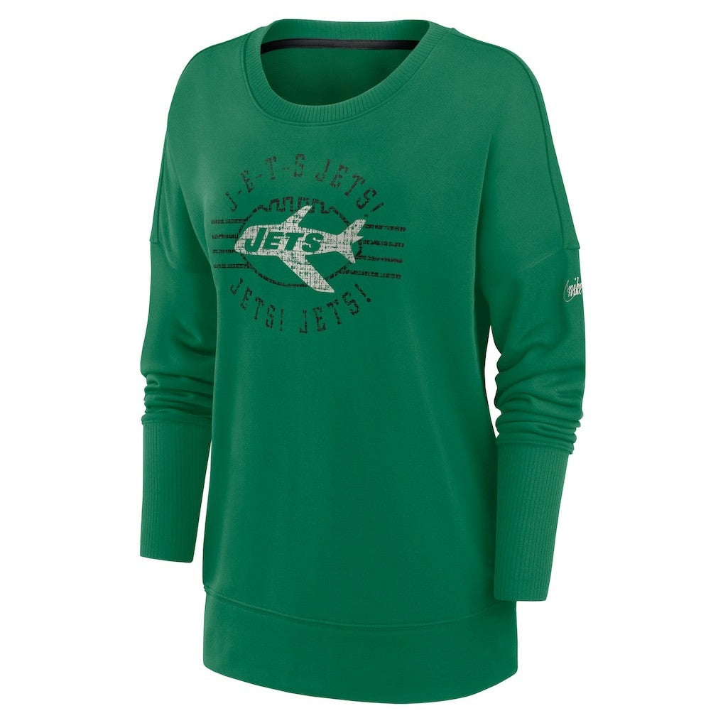 New York Jets Women's Rewind Playback Icon Performance Pullover Sweatshirt - Green Pullover