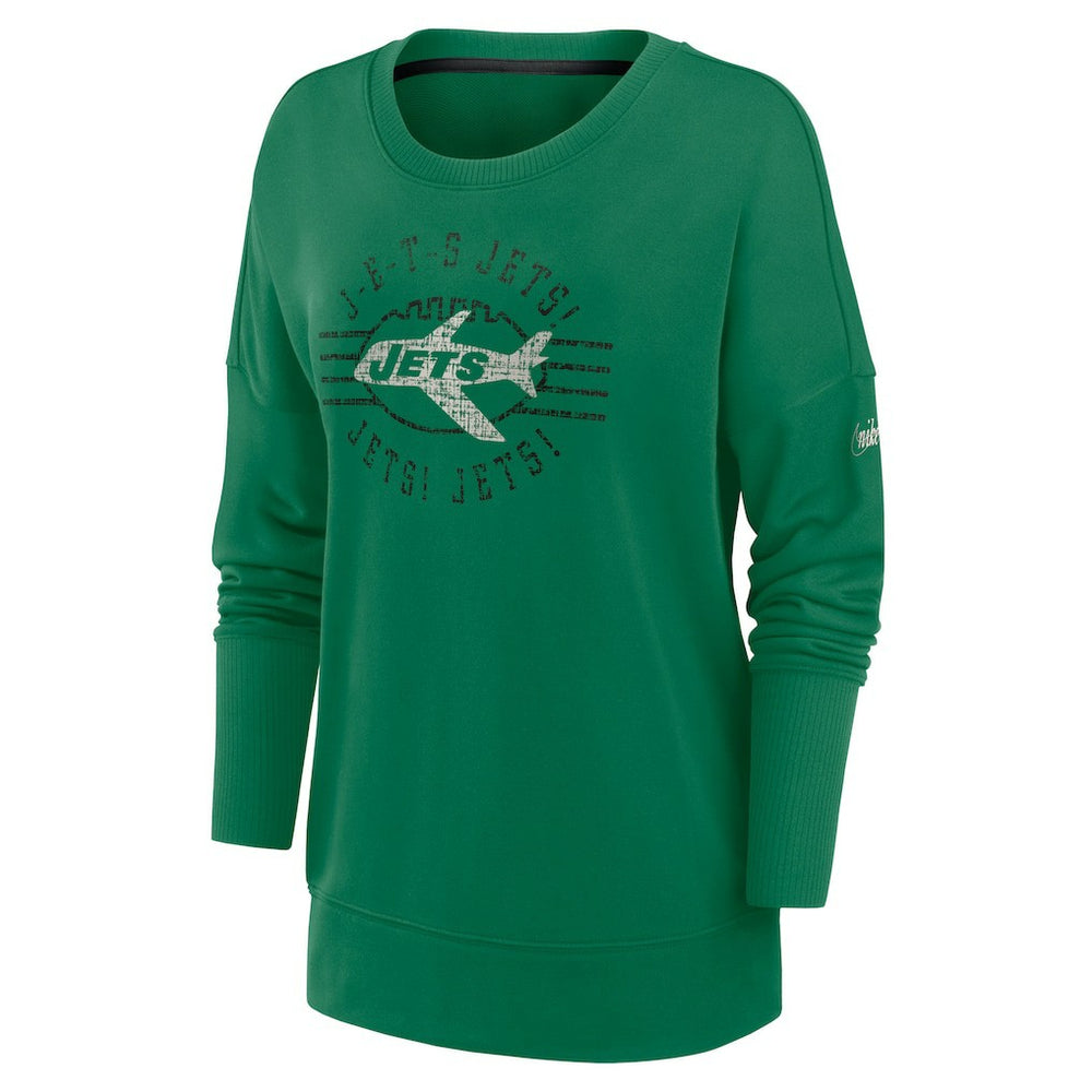 New York Jets Women's Rewind Playback Icon Performance Pullover Sweatshirt - Green Pullover