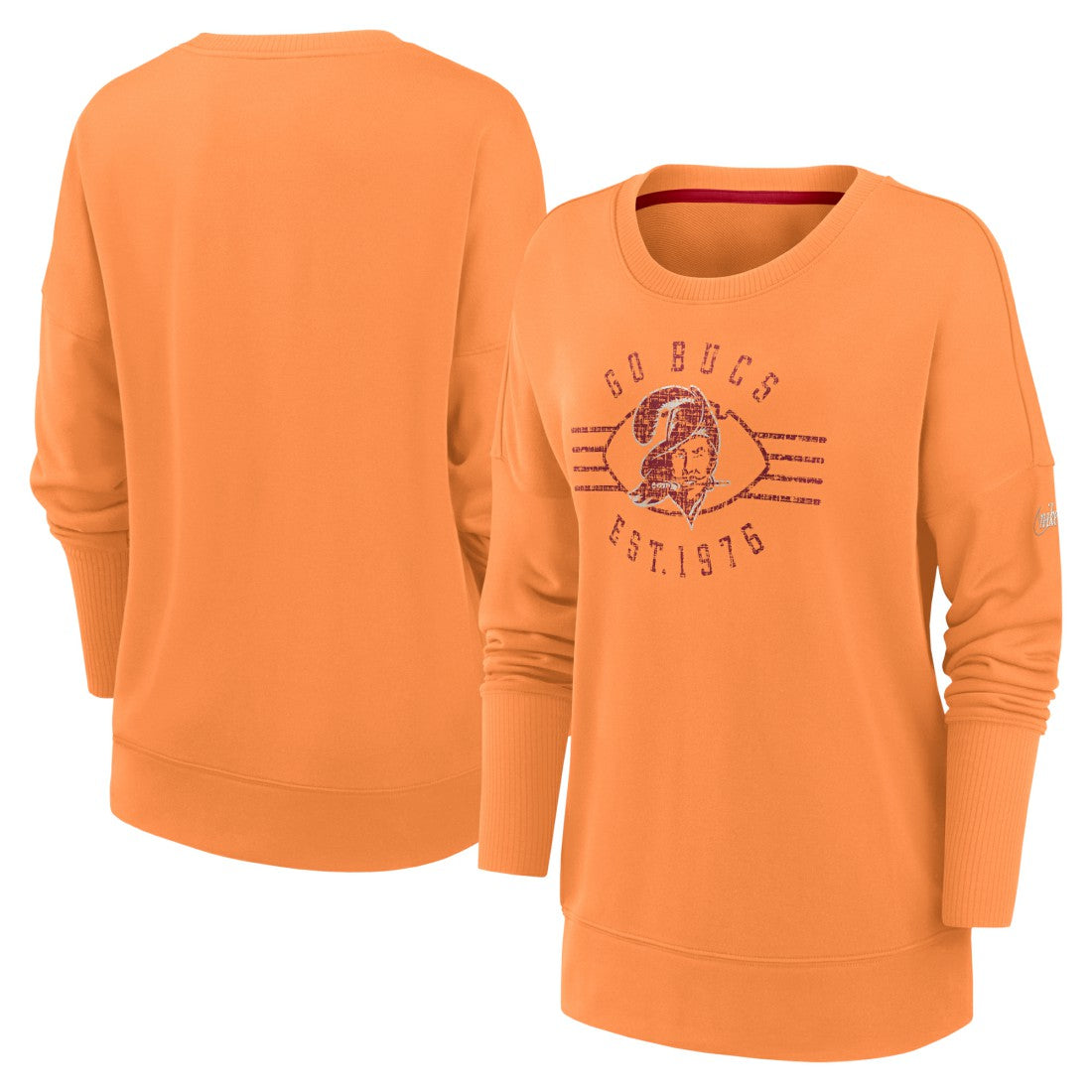Tampa Bay Buccaneers Women's Rewind Playback Icon Performance Pullover Sweatshirt - Orange Pullover