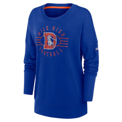 Denver Broncos Women's Rewind Playback Icon Performance Pullover Sweatshirt - Royal Pullover