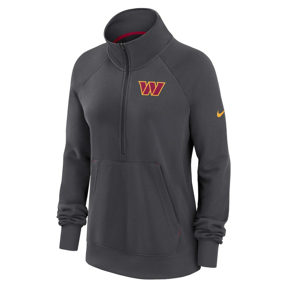 Washington Commanders Women's Premium Raglan Performance Half-Zip Sweatshirt - Charcoal Sweatshirts