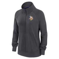 Minnesota Vikings Women's Premium Raglan Performance Half-Zip Sweatshirt - Charcoal Sweatshirts