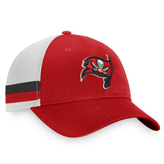 Tampa Bay Buccaneers Iconic Team Stripe Trucker Snapback Hat - Red/White Hats