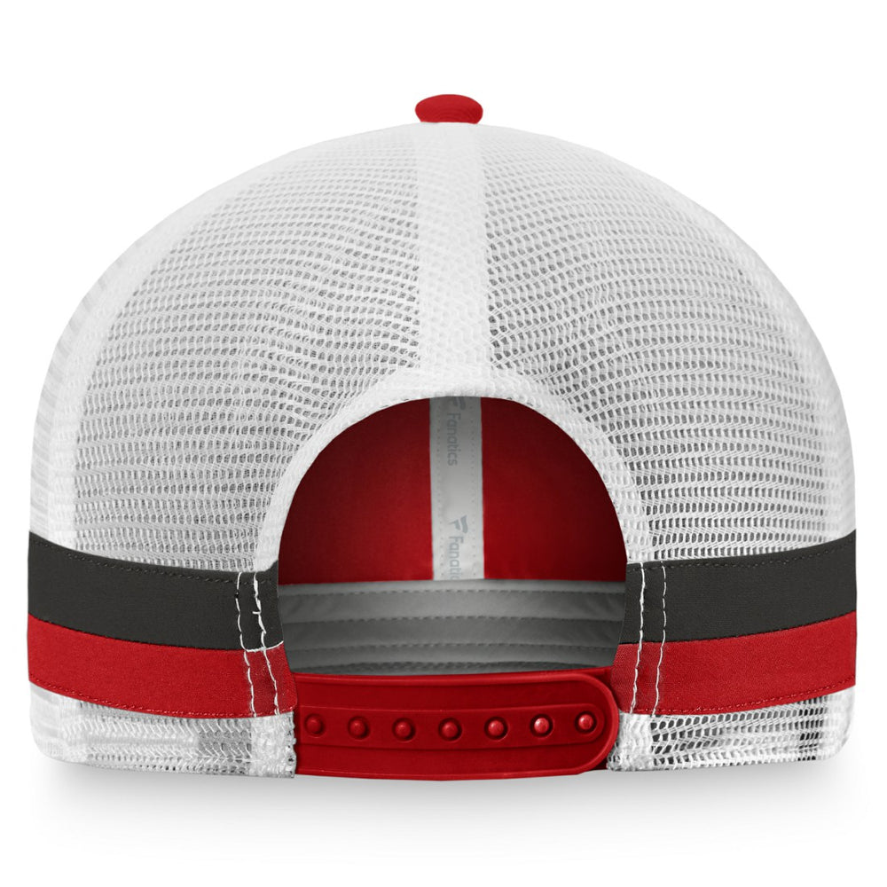 Tampa Bay Buccaneers Iconic Team Stripe Trucker Snapback Hat - Red/White Hats
