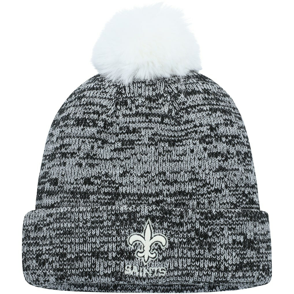 New Orleans Saints Women's Iconic Cuffed Knit Hat with Pom - Black Hats