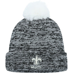 New Orleans Saints Women's Iconic Cuffed Knit Hat with Pom - Black Hats