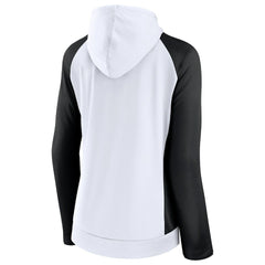 New Orleans Saints Women's End Around Lightweight Raglan Full-Zip Hoodie Jacket - White/Black Hoodies