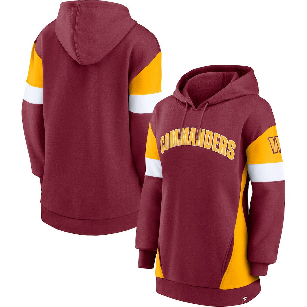 Washington Commanders Women's Lock It Down Pullover Hoodie - Burgundy/Gold Hoodies