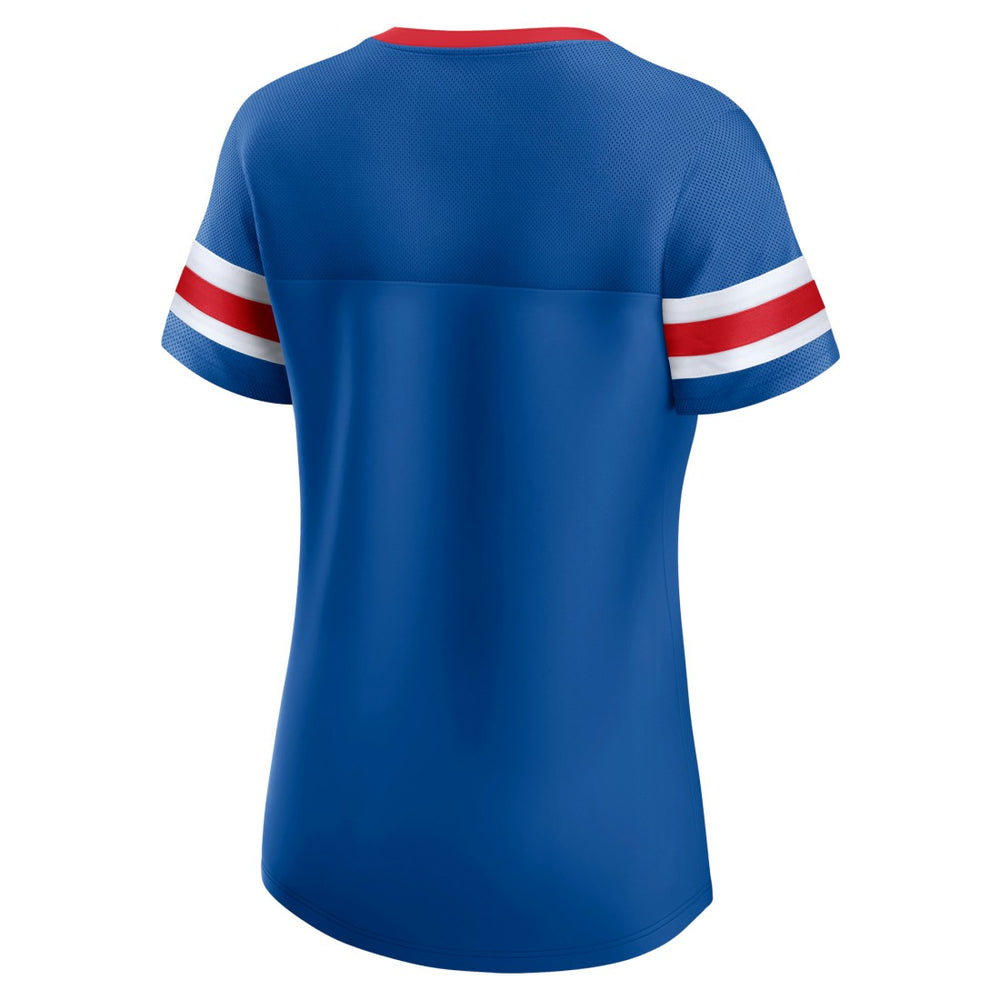 New York Giants Women's Original State Lace-Up T-Shirt - Royal T-shirts
