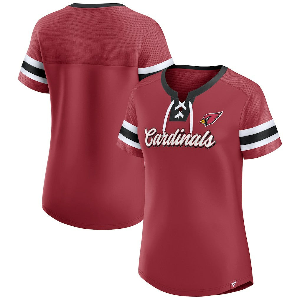 Arizona Cardinals Women's Original State Lace-Up T-Shirt - Cardinal T-shirts