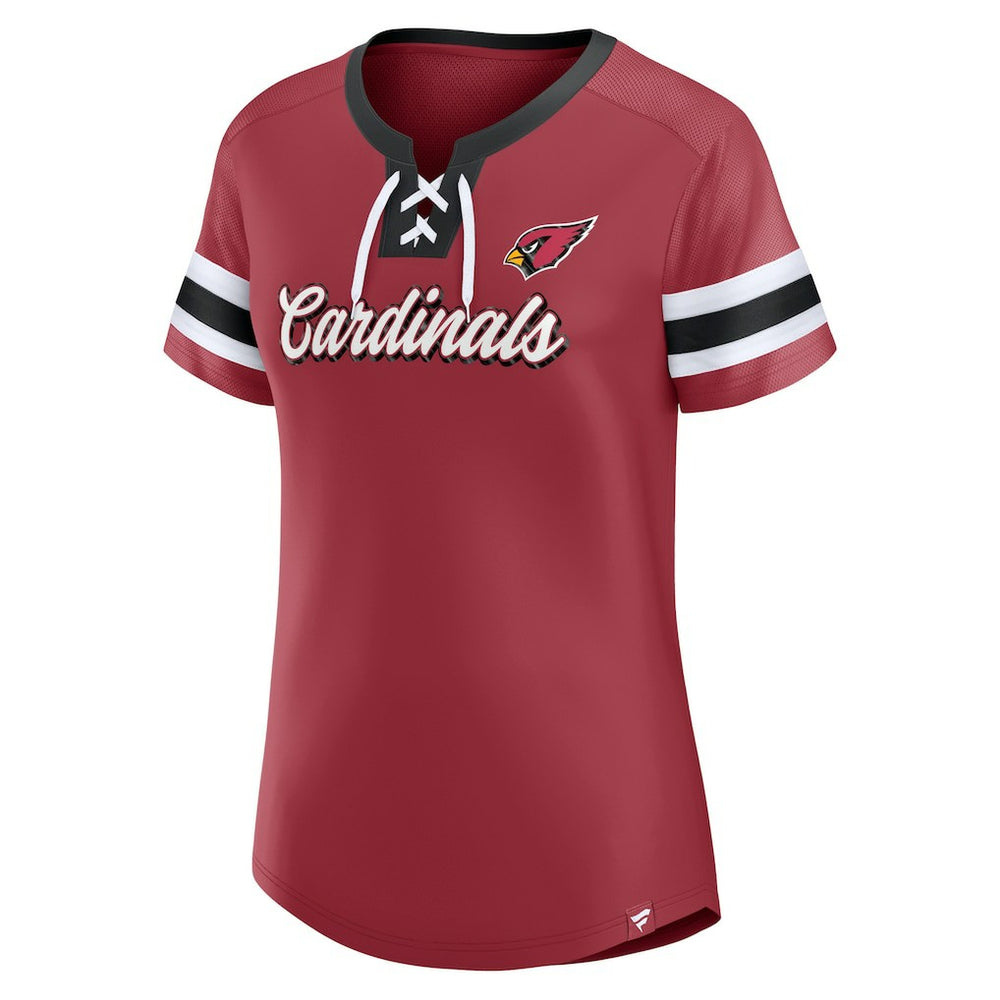 Arizona Cardinals Women's Original State Lace-Up T-Shirt - Cardinal T-shirts