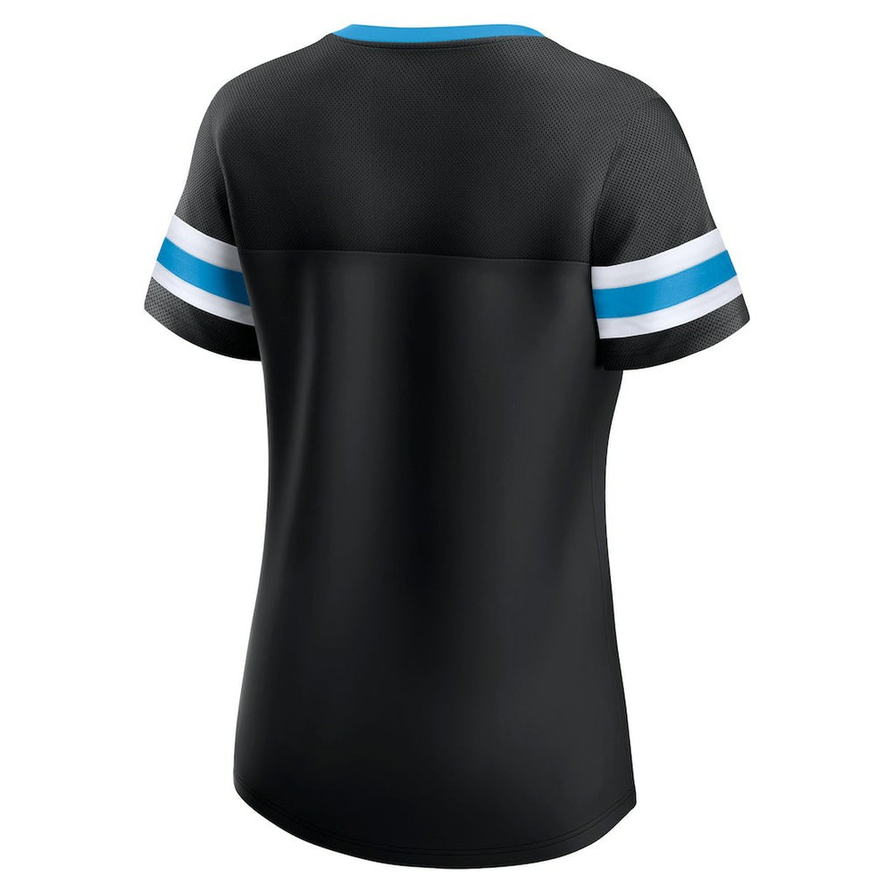 Carolina Panthers Women's Original State Lace-Up T-Shirt - Black T-shirts
